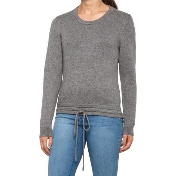 Heartloom Sweaters - Heartloom Crew Neck Tie Waist Sweater Beige Color